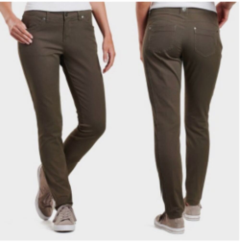 KUHL Green Outdoor Hiking Skinny Leg Pants Size 6 Short Inseam 27"